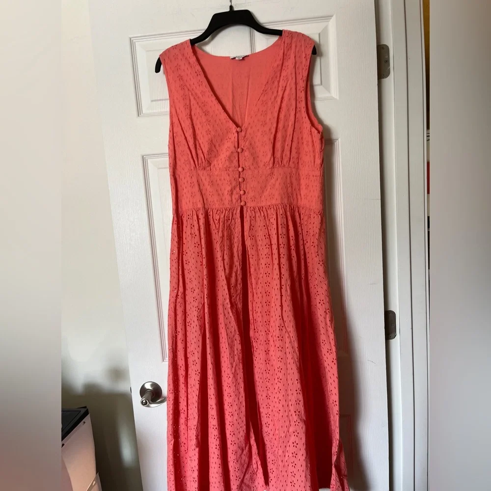 Venus 2 Piece Set Pink Salmon Eyelet Maxi Top (sz 16) & Matching bottoms (sz 14)